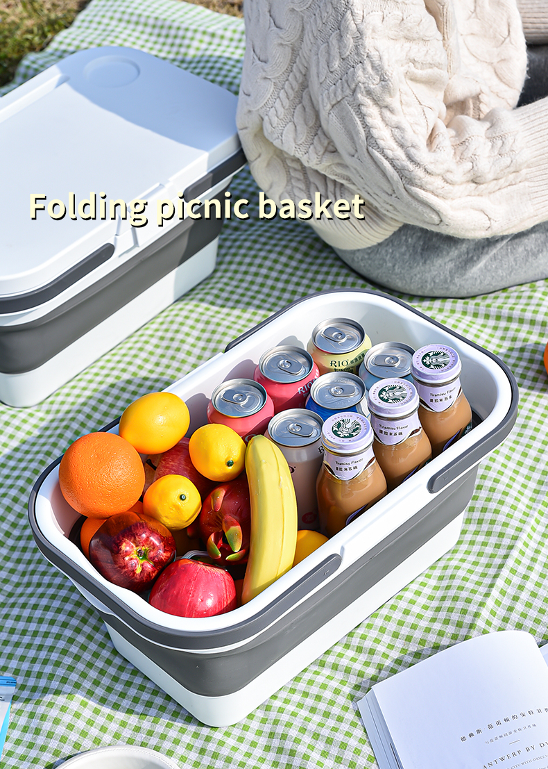 Picnic basket with lid and handle HW-1821